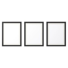 Artiss 3PC Photo Frame Set, MDF, 10"x14" Prints, Black, 38.7x30.7cm, Polystyrene Glass, Wall Hanging.