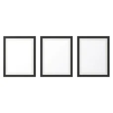 Artiss 3PC Photo Frame Set, MDF, 10"x14" Prints, Black, 38.7x30.7cm, Polystyrene Glass, Wall Hanging.