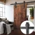Cefito 2.44m Matte Black Carton Steel Sliding Barn Door Hardware Set, Supports 120kg, Easy Install, Smooth Rollers