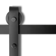 Cefito Sliding Barn Door Hardware Track Set 4m Black, Q235 Steel, 120kg Capacity, Matte Finish, Easy Install