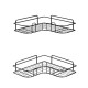 Cefito Bathroom Corner Shelf Rack, Carbon Steel, Black, 36x26x6cm, Rustproof, Easy Install, 2-Pack, 1-Year Warranty