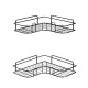 Cefito Bathroom Corner Shelf Rack, Carbon Steel, Black, 36x26x6cm, Rustproof, Easy Install, 2-Pack, 1-Year Warranty