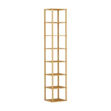 Artiss Shoe Rack, Bamboo MDF 8-Tier, Pine, 25x23x134cm, Stackable Storage for 8 Pairs, Durable & Easy Assembly