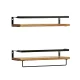 Artiss Melis Floating Wall Shelf Set of 2, Pine Wood & Black, 40cm, Stylish DIY Storage with 15kg Capacity