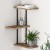 Artiss Faro Floating Wall Shelf, Solid Paulownia Wood, Rust Oak & Black, 26x13x43.7cm, 3-Tier, Customizable Storage
