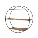 Artiss Floating Wall Shelf, Solid Paulownia Wood, 3-Tier, Rust Oak & Black, 50cm, Space-Saving Home Storage