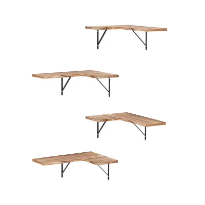 Artiss Set of 4 Floating Wall Shelves, Paulownia Wood, Corner Design, 40x29x13cm, Space-Saving with Sturdy Brackets
