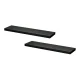 Artiss 90cm Black Floating Wall Shelf Set of 2, Paulownia Wood, Space-Saving, Easy Assembly, for Home Decor