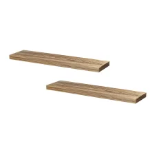 Artiss 2pc 90CM Floating Wall Shelf Set - Paulownia Wood, Space-Saving Design, Easy Assembly, 10KG Capacity Each
