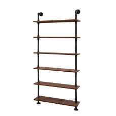 Artiss Floating DIY Pipe Shelf 6 Tiers, 201x90cm Industrial Rustic Wall Shelf, Solid Pine Wood & Metal, Indoor Outdoor Artiss Floating DIY Pipe Shelf 6 Tiers, 201x90cm Industrial Rustic Wall Shelf, Solid Pine Wood & Metal, Indoor Outdoor