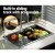 Cefito 70x45CM Black Stainless Steel Kitchen Sink | Single Bowl, Food Grade 304, Noise Reduction, X-Flume Design