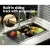 Cefito 70x45CM Black Stainless Steel Kitchen Sink | Single Bowl, Food Grade 304, Noise Reduction, X-Flume Design