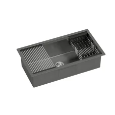 Cefito 81x45CM Stainless Steel Kitchen Sink, Single Bowl, with Drain Rack & Basket, Scratch-Resistant, R10 Corners