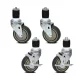 Cefito 4" Stainless Steel Swivel Castor Wheels Set of 4 - 200kg Capacity, Rubber, Side Lock Brake, Easy Install