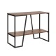 Artiss Cora 2-Tier Console Table - 106CM Walnut & Black, Sturdy Particle Board, Anti-Rust Steel, 30KG Capacity