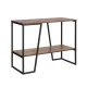 Artiss Cora 2-Tier Console Table - 106CM Walnut & Black, Sturdy Particle Board, Anti-Rust Steel, 30KG Capacity