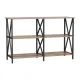 Artiss Xiah 120CM Walnut Console Table - 3-Tier Storage, Industrial Design, Particle Board & Steel, Easy Assembly
