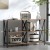 Artiss Xiah 120CM Walnut Console Table - 3-Tier Storage, Industrial Design, Particle Board & Steel, Easy Assembly
