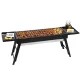 Grillz Charcoal BBQ Grill Smoker: Portable, Foldable, Stainless Steel, 60x22cm, Outdoor Camping with Extra Trays