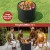 Grillz Portable Fire Pit BBQ 45cm Deep Bowl Outdoor Fireplace with Mesh Lid, Iron Body, Stainless Steel Grill, Black