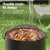 Grillz Portable Fire Pit BBQ 45cm Deep Bowl Outdoor Fireplace with Mesh Lid, Iron Body, Stainless Steel Grill, Black