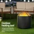 Grillz Portable Fire Pit BBQ 45cm Deep Bowl Outdoor Fireplace with Mesh Lid, Iron Body, Stainless Steel Grill, Black