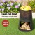 Grillz Fire Pit Deep Bowl Iron Outdoor Fireplace, 51.5x51.5x73cm, Mesh Screen, Built-in Log Storage, Black