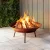 Grillz 56cm Fire Pit Iron Rustic Bowl, Portable Outdoor Fireplace, Large Deep Dish, Wood/Charcoal Compatible