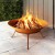 Grillz 70cm Fire Pit Rustic Iron Bowl Outdoor – Large Portable Firepit with Deep Dish Design, Wood & Charcoal Compatible