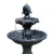 Gardeon 93CM Black Solar Water Feature Fountain - 3-Tier Bird Bath with Polyresin, Solar Panel, and Pump Kit