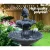 Gardeon 93CM Black Solar Water Feature Fountain - 3-Tier Bird Bath with Polyresin, Solar Panel, and Pump Kit