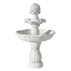 Gardeon Solar Water Feature 3-Tier Fountain, Polyresin Ivory, 93CM, with Pump Kit, Indoor/Outdoor Bird Bath Decor