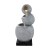 Gardeon 80CM Grey Solar Fountain Bird Bath with LED Lights - Polyresin, Energy-Efficient, Indoor/Outdoor Decor