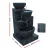 Gardeon 72CM Blue Solar Water Feature Fountain, 4-Tier Polyresin Bird Bath with LED Lights, Eco-Friendly & Weatherproof