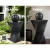 Gardeon Solar Water Feature: Twisted Fountain with LED Light Bird Bath, Durable Polyresin, Eco-Friendly, 85CM, Black