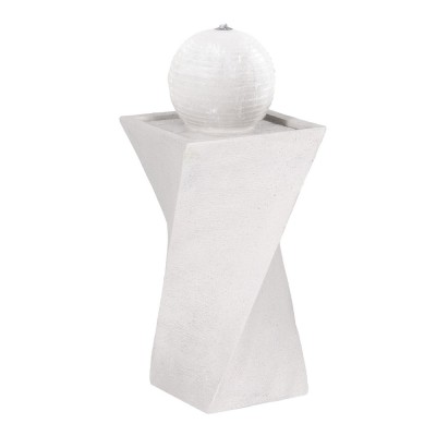 Gardeon 85CM Solar Fountain Bird Bath with LED Lights, Polyresin Twist Design, Maintenance-Free, Indoor/Outdoor Use