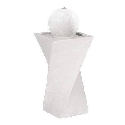 Gardeon 85CM Solar Fountain Bird Bath with LED Lights, Polyresin Twist Design, Maintenance-Free, Indoor/Outdoor Use