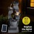 Gardeon 3-Tier Solar Fountain, Grey Polyresin, 90cm, Indoor/Outdoor, LED Lit, 350L/h Flow, Solar-Powered with Battery