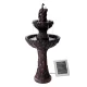Gardeon Solar-Powered 3-Tier Bird Bath Fountain with Pump Kit, 106CM Polyresin Peacock Design, All-Weather Durable