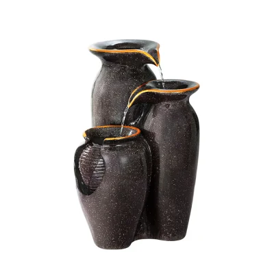 Gardeon 52cm Solar Water Feature with LED - Polyresin, 3 Tiers, Indoor/Outdoor, Energy-Efficient, Decorative Fountain