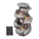 Gardeon Solar Fountain Water Feature, 4-Tier Brown, Polyresin, Indoor/Outdoor, LED, 72.5CM, Solar-Powered, Easy Install