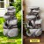 Gardeon Solar Fountain Water Feature, 4-Tier Brown, Polyresin, Indoor/Outdoor, LED, 72.5CM, Solar-Powered, Easy Install