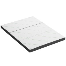 Giselle Bedding Foldable Double Mattress 3-Fold Bamboo Foam 190x137cm Breathable Air Mesh, Washable Cover