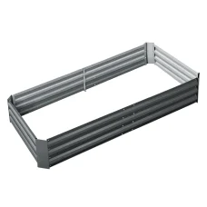 Green Fingers 180x90cm Galvanised Steel Raised Garden Bed - Rustproof, Durable Planter Box for Vegetables & Herbs