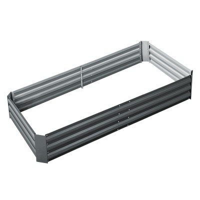 Green Fingers 180x90cm Galvanised Steel Raised Garden Bed - Rustproof, Durable Planter Box for Vegetables & Herbs