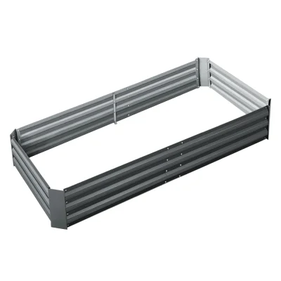 Green Fingers 180x90cm Galvanised Steel Raised Garden Bed - Rustproof, Durable Planter Box for Vegetables & Herbs