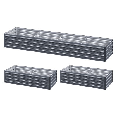 Green Fingers 320x80x45cm Galvanised Raised Garden Bed Planter Box, Durable SGCC Steel, Rustproof, Set of 2 Green Fingers 320x80x45cm Galvanised Raised Garden Bed Planter Box, Durable SGCC Steel, Rustproof, Set of 2