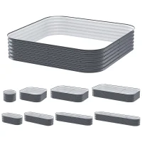 Greenfingers 9-in-1 Modular Planter Box, 40cm Height - Galvanised Steel, Rustproof, Easy Assembly, Versatile Sizes