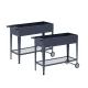 Green Fingers Raised Garden Bed x2, 100x40x80cm Galvanised Steel Planter Box with Wheels, Storage Shelf, Elevated Design