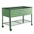 Green Fingers Mobile Elevated Garden Bed Kit, Galvanised Steel, 115x60x81cm, Locking Wheels, Storage Shelf, 100KG Load